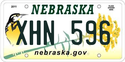 NE license plate XHN596