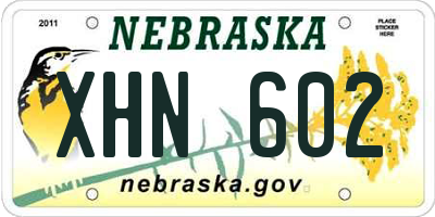 NE license plate XHN602