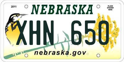 NE license plate XHN650