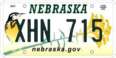 NE license plate XHN715
