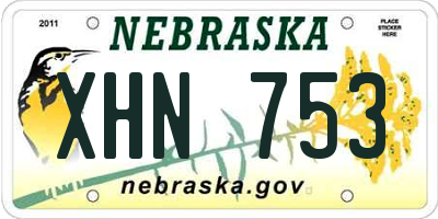NE license plate XHN753