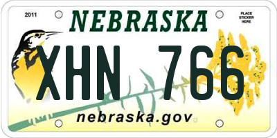 NE license plate XHN766
