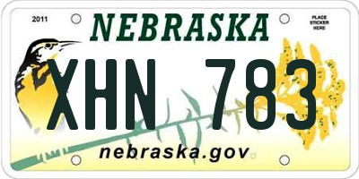 NE license plate XHN783