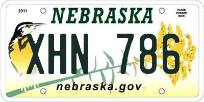 NE license plate XHN786