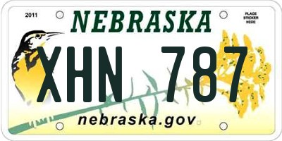 NE license plate XHN787