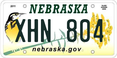 NE license plate XHN804
