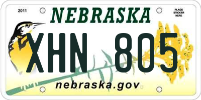 NE license plate XHN805