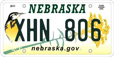 NE license plate XHN806