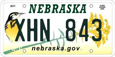 NE license plate XHN843