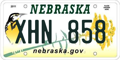 NE license plate XHN858