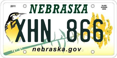 NE license plate XHN866