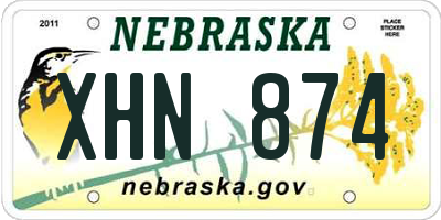 NE license plate XHN874