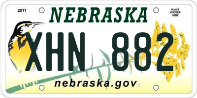 NE license plate XHN882