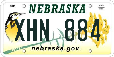 NE license plate XHN884