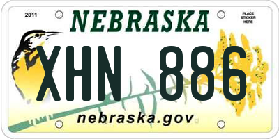 NE license plate XHN886