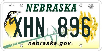 NE license plate XHN896