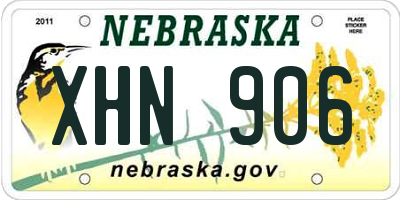 NE license plate XHN906
