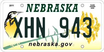 NE license plate XHN943