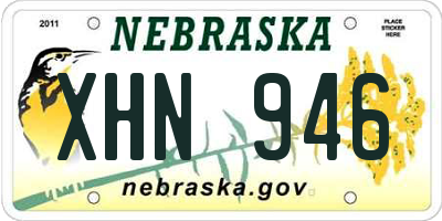 NE license plate XHN946