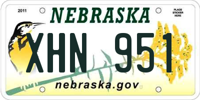 NE license plate XHN951
