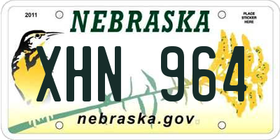 NE license plate XHN964