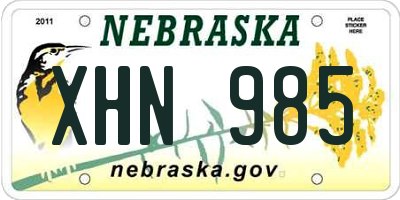 NE license plate XHN985