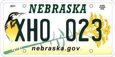 NE license plate XHO023