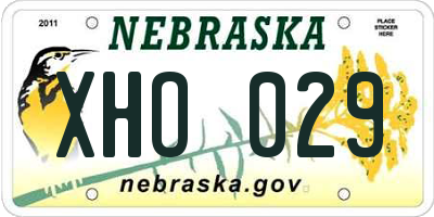 NE license plate XHO029