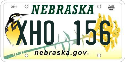 NE license plate XHO156