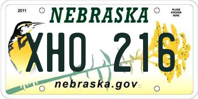 NE license plate XHO216