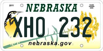 NE license plate XHO232