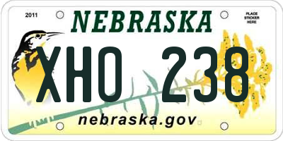 NE license plate XHO238