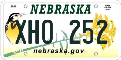 NE license plate XHO252