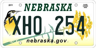 NE license plate XHO254