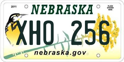 NE license plate XHO256