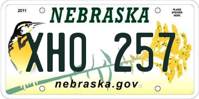 NE license plate XHO257