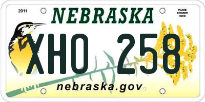 NE license plate XHO258