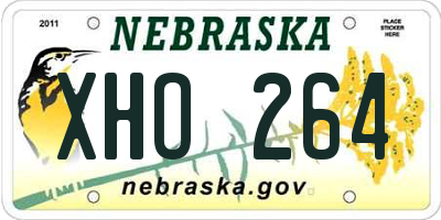 NE license plate XHO264
