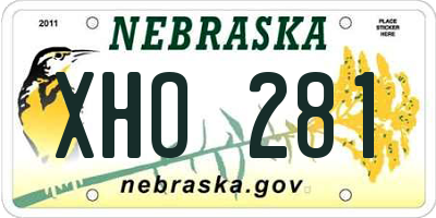 NE license plate XHO281