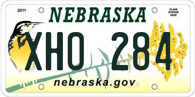 NE license plate XHO284