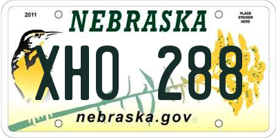 NE license plate XHO288
