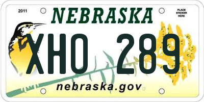 NE license plate XHO289