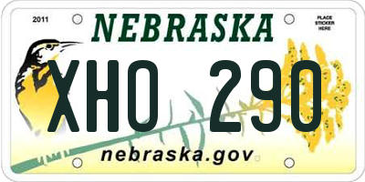 NE license plate XHO290