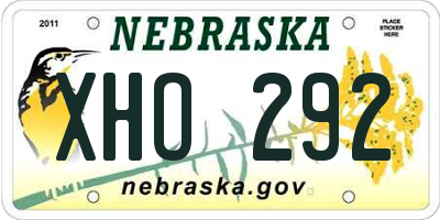 NE license plate XHO292