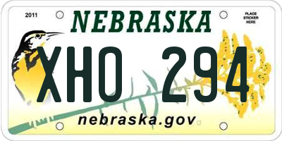 NE license plate XHO294