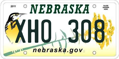 NE license plate XHO308