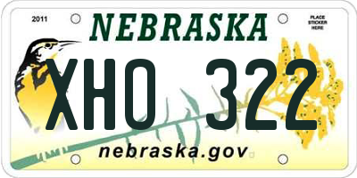 NE license plate XHO322