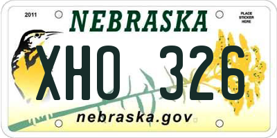 NE license plate XHO326