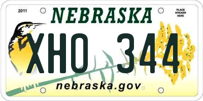 NE license plate XHO344