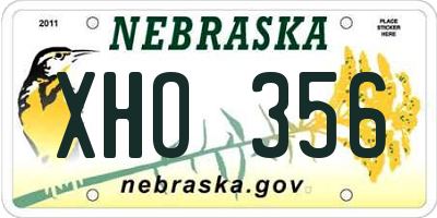 NE license plate XHO356